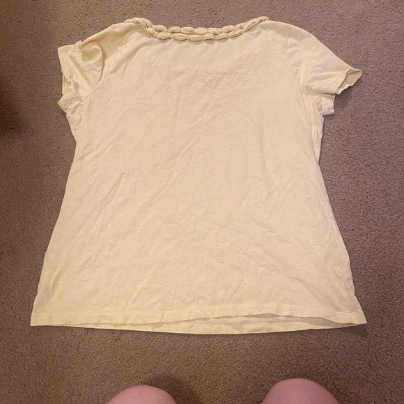 Talbots yellow top with gathering at neckline - Picture 7 of 11